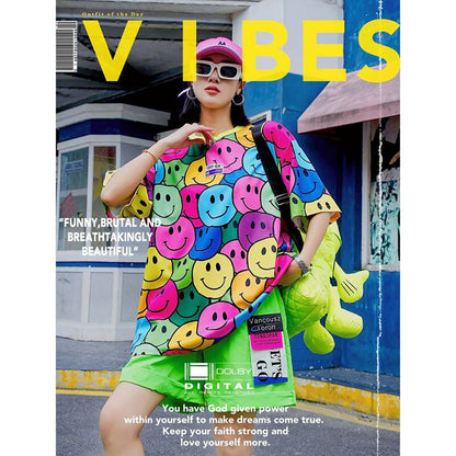 超人気 個性派 ファッション ルーズ 半袖シャツE-6757