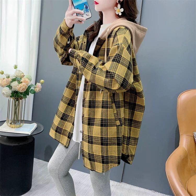 売り切れ必至 カジュアル スタイルアップ効果抜群 チェック柄 2色選択 シャツ E-9711