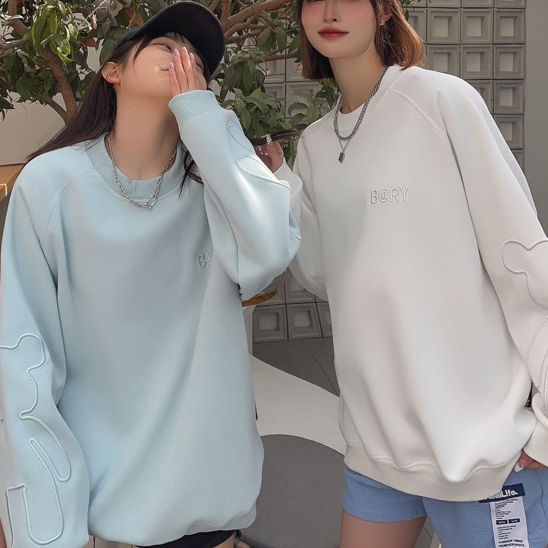 女子マスト刺?ロゴ厚手スウェット全4色E-4478