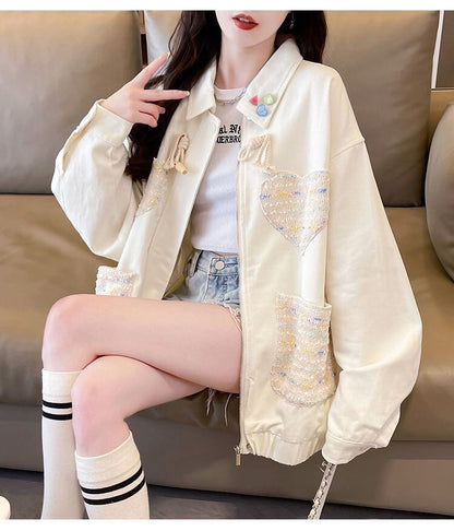 韓国風ファッションおしゃれ度高め 2色選択 柔らかくて優しい印象 ジャケット E-9505