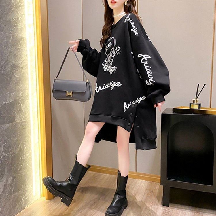 【裏起毛】大好評 ファッション 売り切れ必至 個性派 ルーズ 長スウェットE-6217