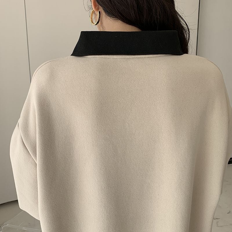 おすすめ 2色 プラスベルベット 長袖 ニット セーター E-10245