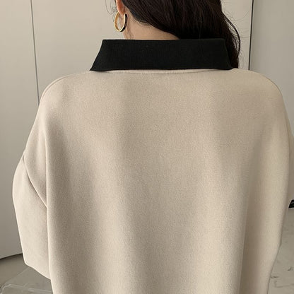 おすすめ 2色 プラスベルベット 長袖 ニット セーター E-10245