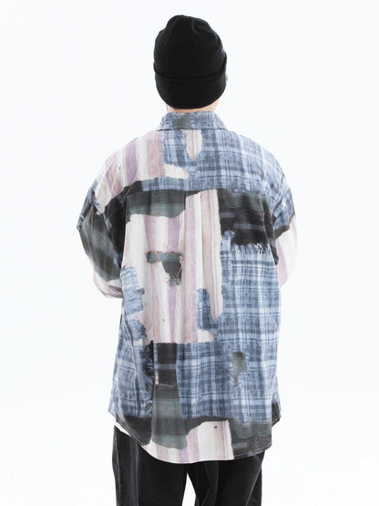 スタイルアップ カジュアル 個性的なデザイン チェック柄 全3色 カップル シャツ E-9165