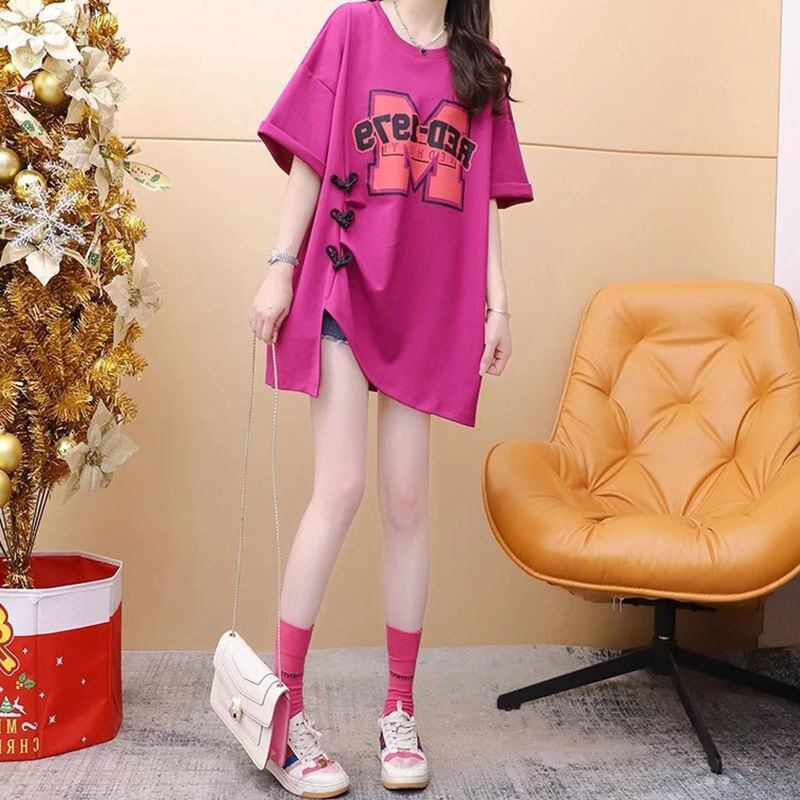 超人気 特別デザイン 美人度アップ ゆったり二色 半袖TシャツE-8038