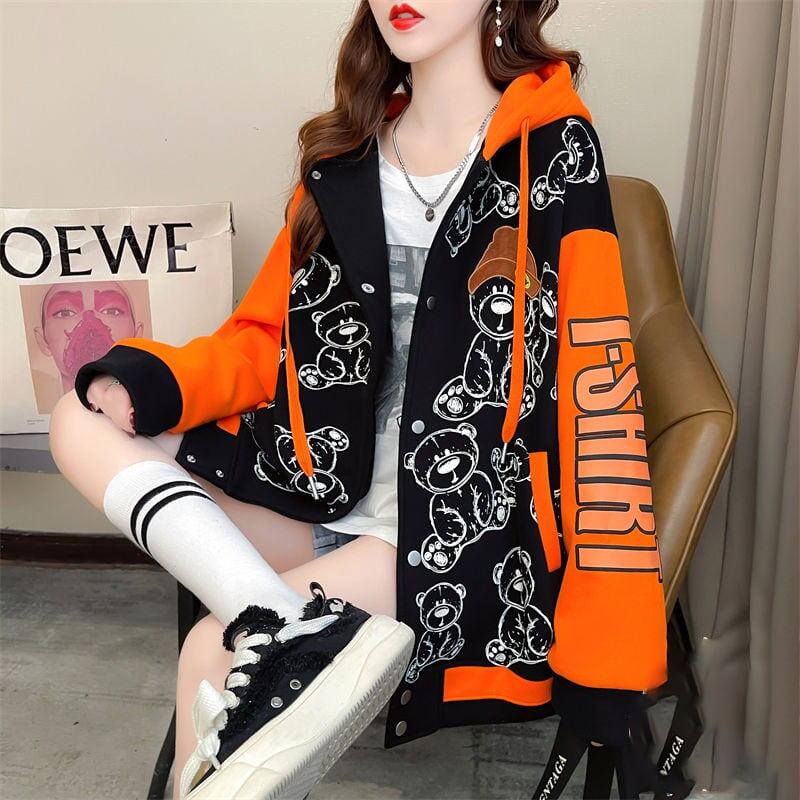 存在感抜群 スウェット トレンドアイテム 切り替え 裏起毛 2色選択 パーカー トップスE-9579