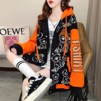 存在感抜群 スウェット トレンドアイテム 切り替え 裏起毛 2色選択 パーカー トップスE-9579