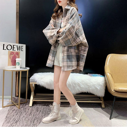 超人気 オシャレ 都市ファッショ デザイン 定番シンプル チェック柄 シャツ E-9646