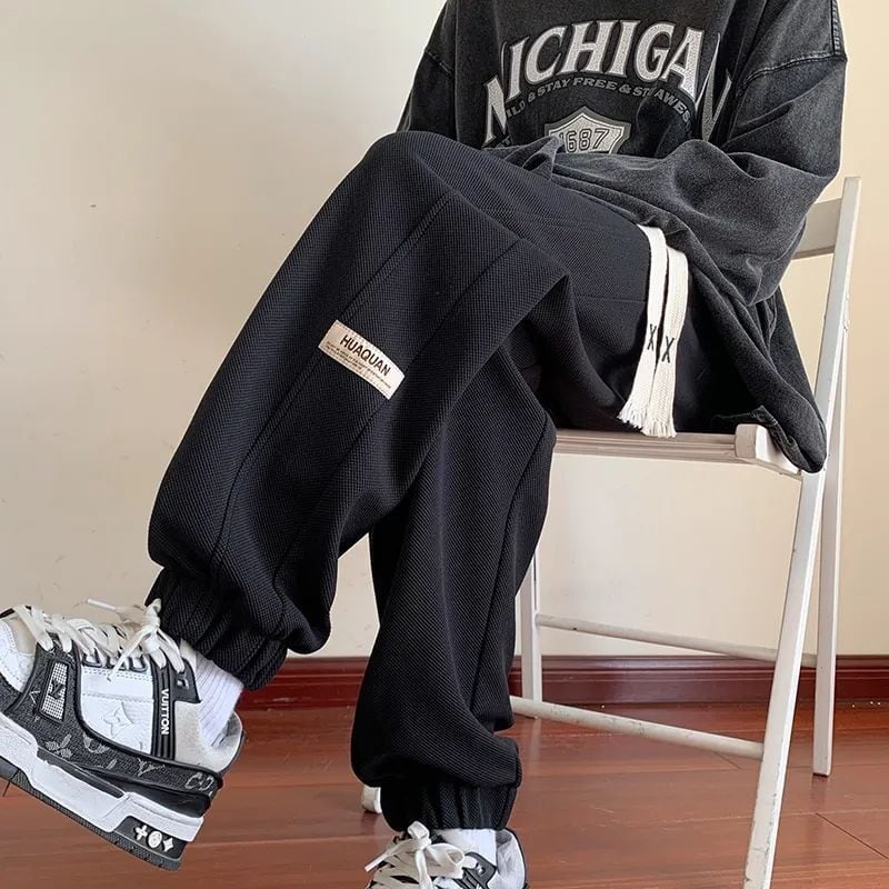 着?せロゴ裏起毛ジョガーパンツ3色あり   E-4466