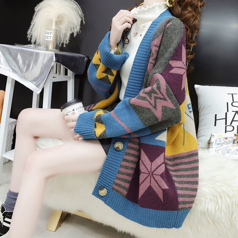 【半額！期間限定！！】好感度UP   ゆったりとした怠惰なセーターコートE-5174