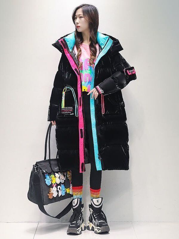 主役級 スタイルアップ ファッション フード付きジッパーコート E-10316