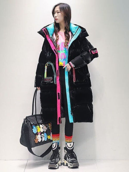 主役級 スタイルアップ ファッション フード付きジッパーコート E-10316