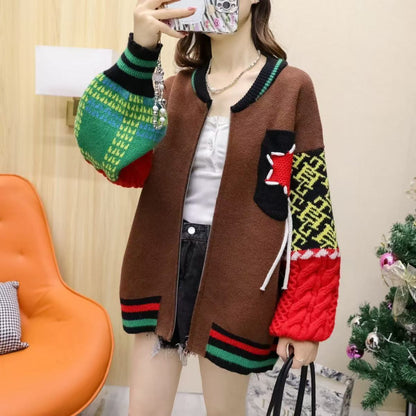 絶対欲しい 高見えデザイン 快適トップス ストライプ柄 4色選択 ニットトップスE-10025