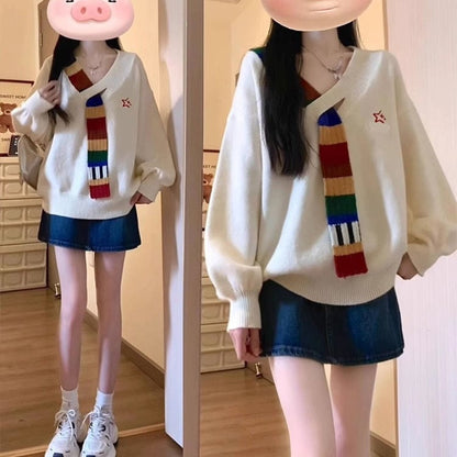 おすすめ スタイルアップ 定番シンプル大人可愛い ニットトップスE-9573