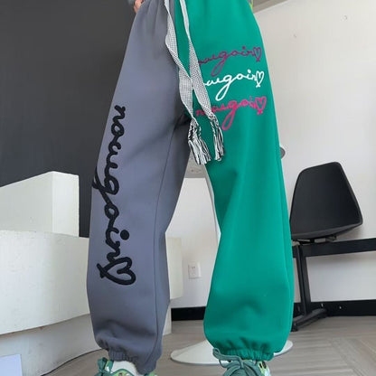 着?せ刺?ロゴ裏起毛ジョガーパンツ全3色E-4491