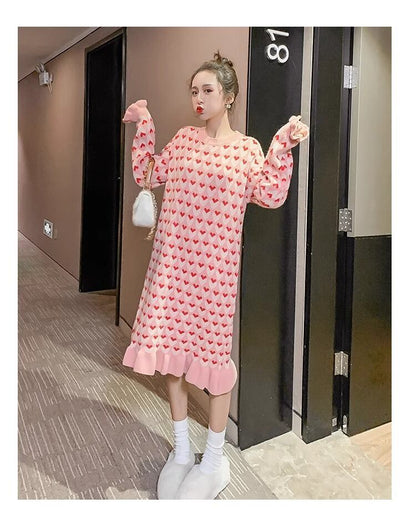 流行新作 美人度アップ 目を奪われる 2色選択可 ニットワンピース E-9509