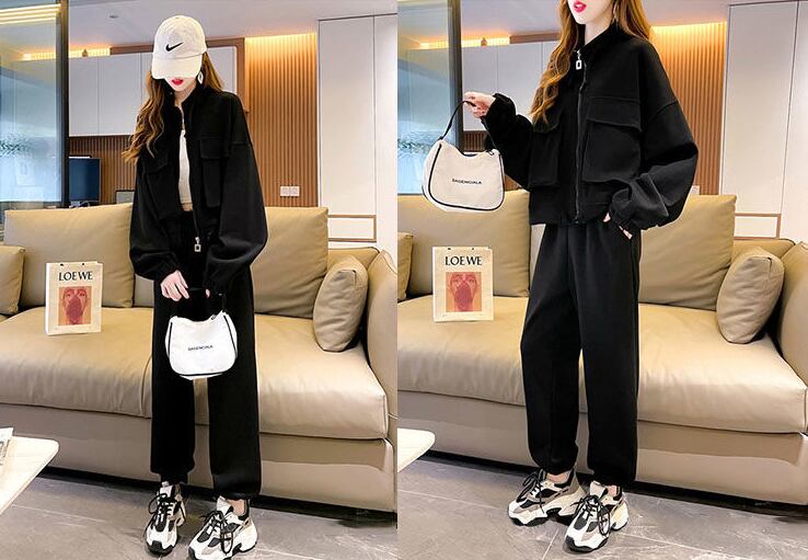 今季マストバイ 着心地良い 定番シンプル 3色選択 トップス+パンツセット E-9497