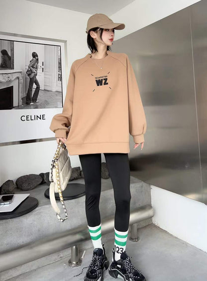 大人の定番刺?ロゴ厚手ラグランスウェット全6色E-4419