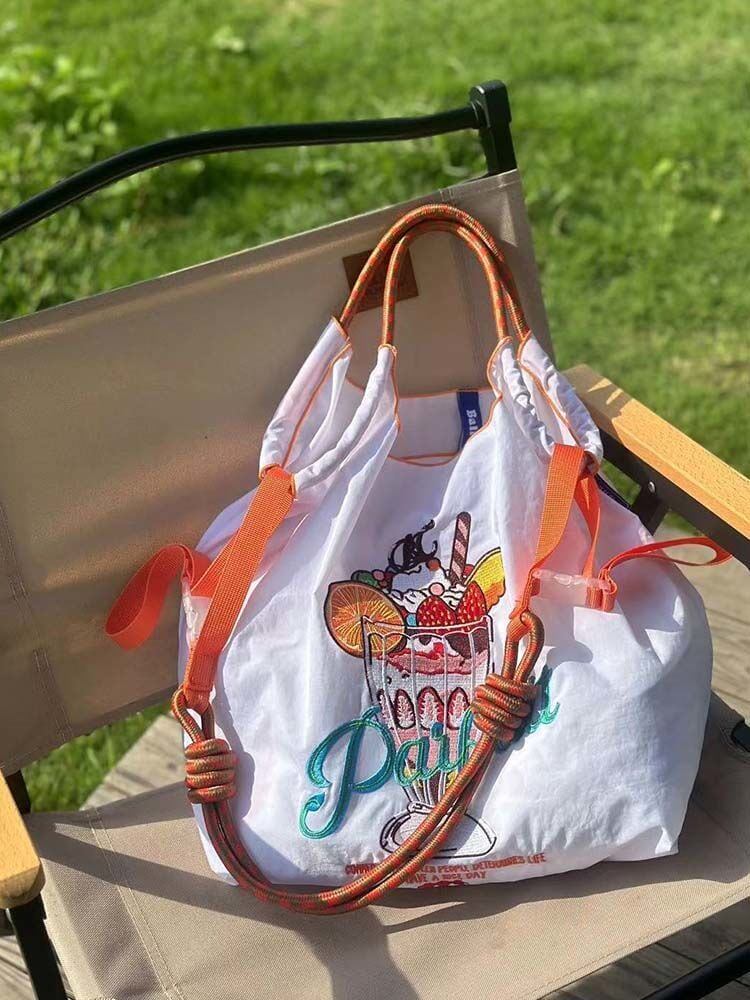 新作アイスクリームデザイン刺?ロゴ  ショッピングバッグ エコバッグE-4479