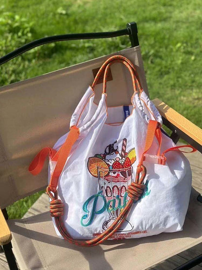 新作アイスクリームデザイン刺?ロゴ  ショッピングバッグ エコバッグE-4479