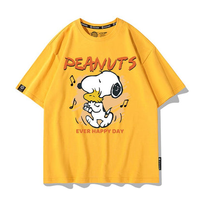男女兼用 プリント カジュアル 半袖 Tシャツ E-13273