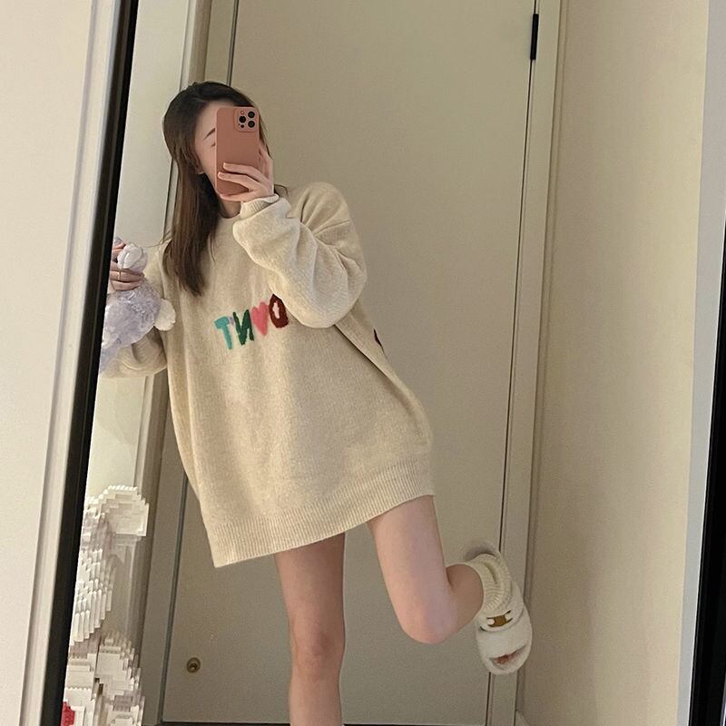 存在感抜群 韓国風ファッション トレンドアイテム カジュアル 3色選択 ニットトップスE-10642