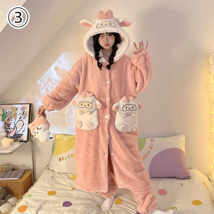 大活躍 コーラルベルベットパジャマ女性冬プラスベルベットと厚みのある 個性的なデザイン 3種選択 パジャマE-9855