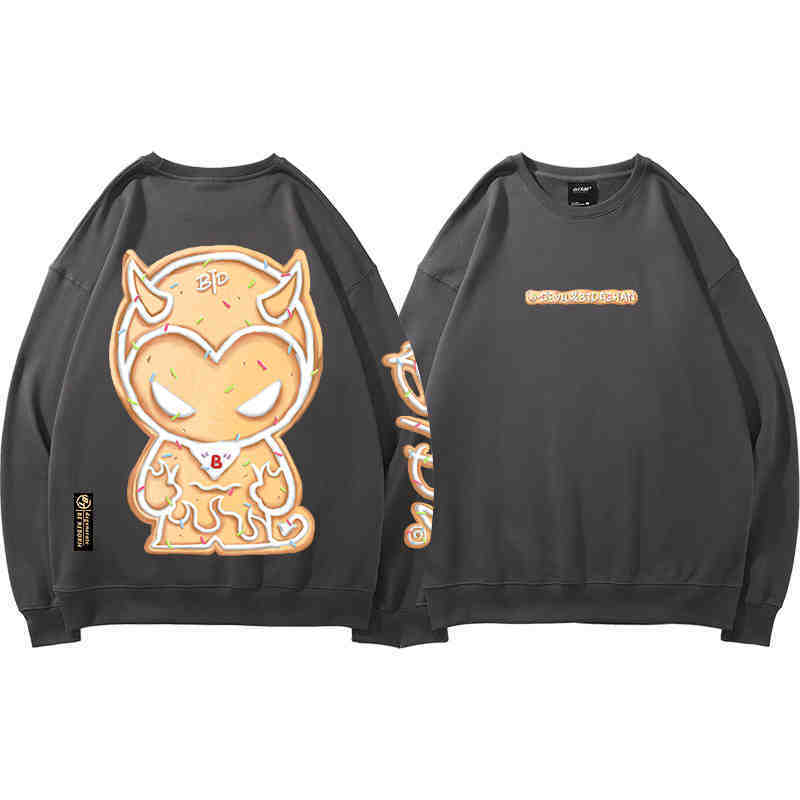 主役級グラフィックプリントユニセックスオーバーサイズスウェット三色ありE-4198