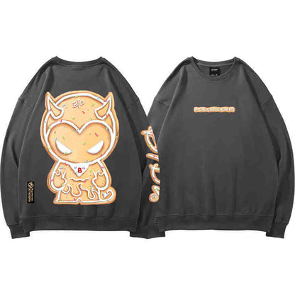 主役級グラフィックプリントユニセックスオーバーサイズスウェット三色ありE-4198