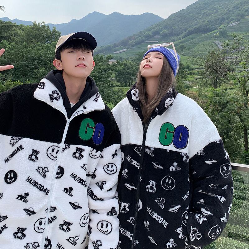 大人の定番シンプル 2色選択 カジュアル ラムフリース コート ボアジャケットE-10011