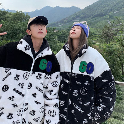 大人の定番シンプル 2色選択 カジュアル ラムフリース コート ボアジャケットE-10011