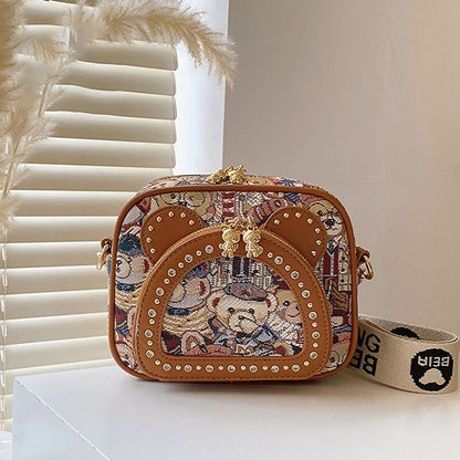 新商品 存在感のある 人気上昇中 キュート ファッション 3色選択可 ベアパターンショルダーバッグE-9860