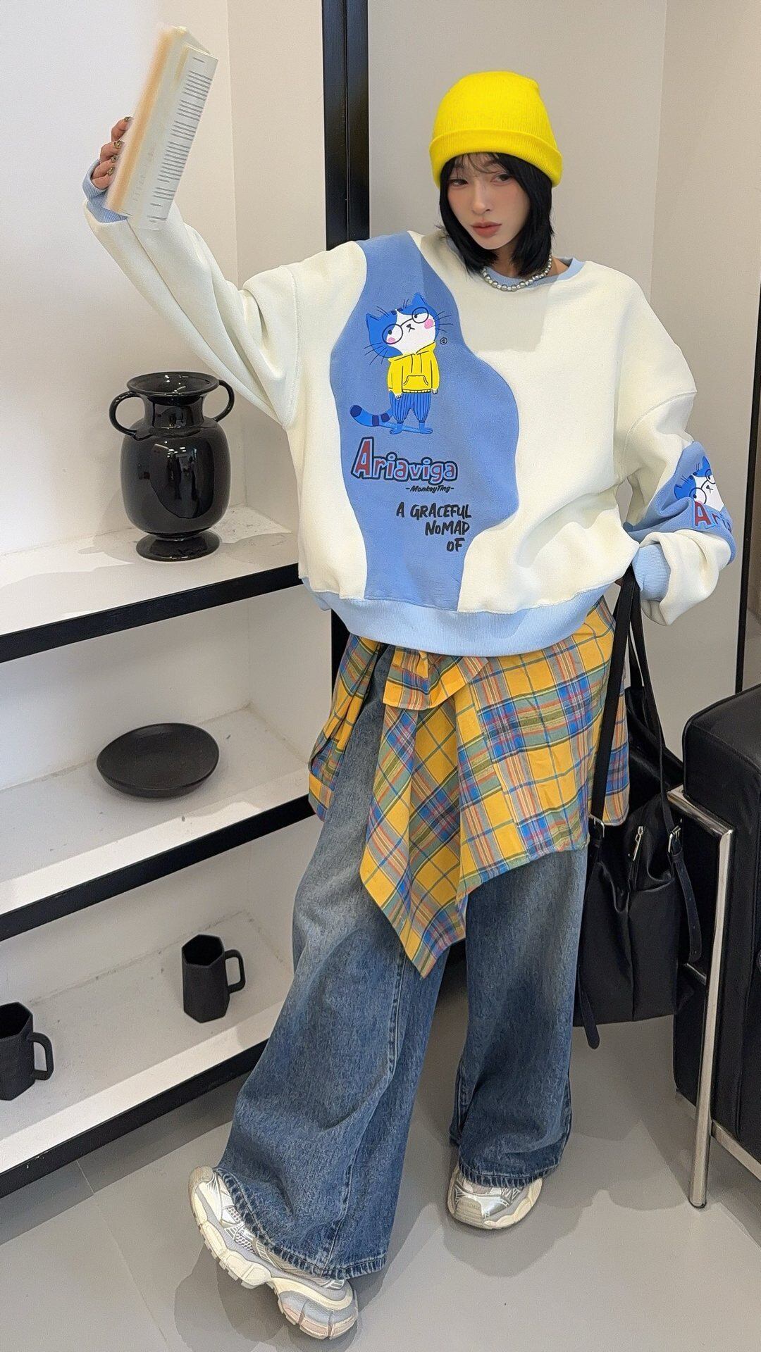 ファッション 柔らかくて優しい印象  カジュアル   3色 スウェット  E-12202