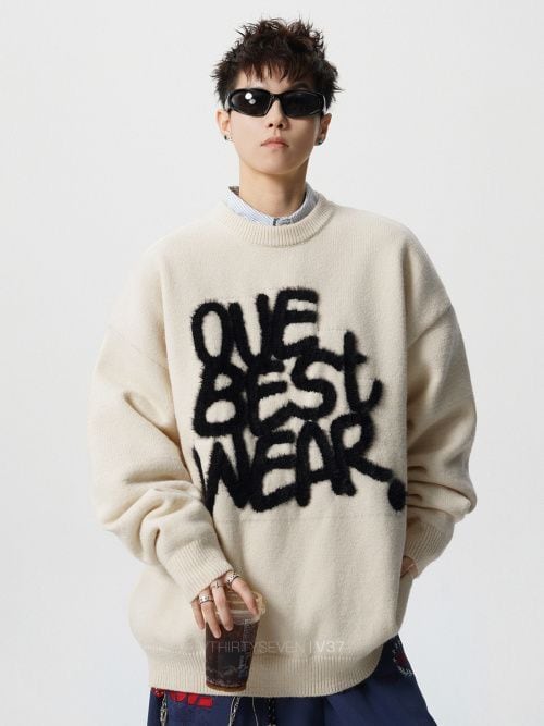 大人可愛い ファッション感満々 切り替え 3色選択 男女兼用 ニットE-12550