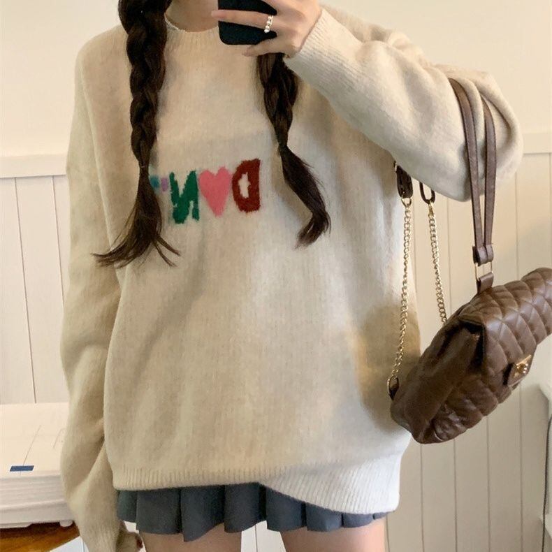 存在感抜群 韓国風ファッション トレンドアイテム カジュアル 3色選択 ニットトップスE-10642