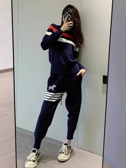 デザイン性抜群 着心地良い おしゃれ度高め 4色選択 トップス+パンツセット E-10871