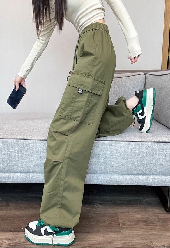 存在感抜群 定番シンプル トレンドアイテム 4色選択 ルーズストレートカジュアルパンツ E-9817