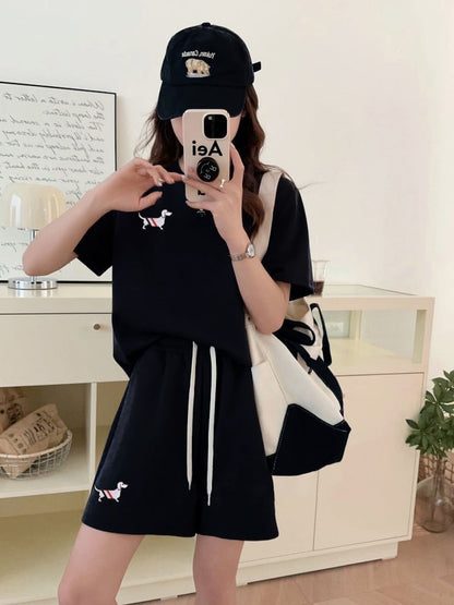 人気上昇中 着心地良い 真夏も快適 カジュアル 全5色 半袖 Tシャツ ショートパンツ セットアップ E-9216