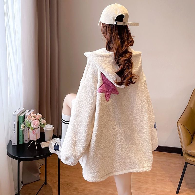 流行新作 美人度アップ 目を奪われる カジュアル 3色選択 ラムフリース コート ボアジャケットE-9792