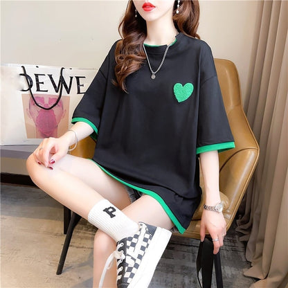 ファッション シンプル 3色選択可 切り替え Tシャツ カットソー＜ins-3070＞