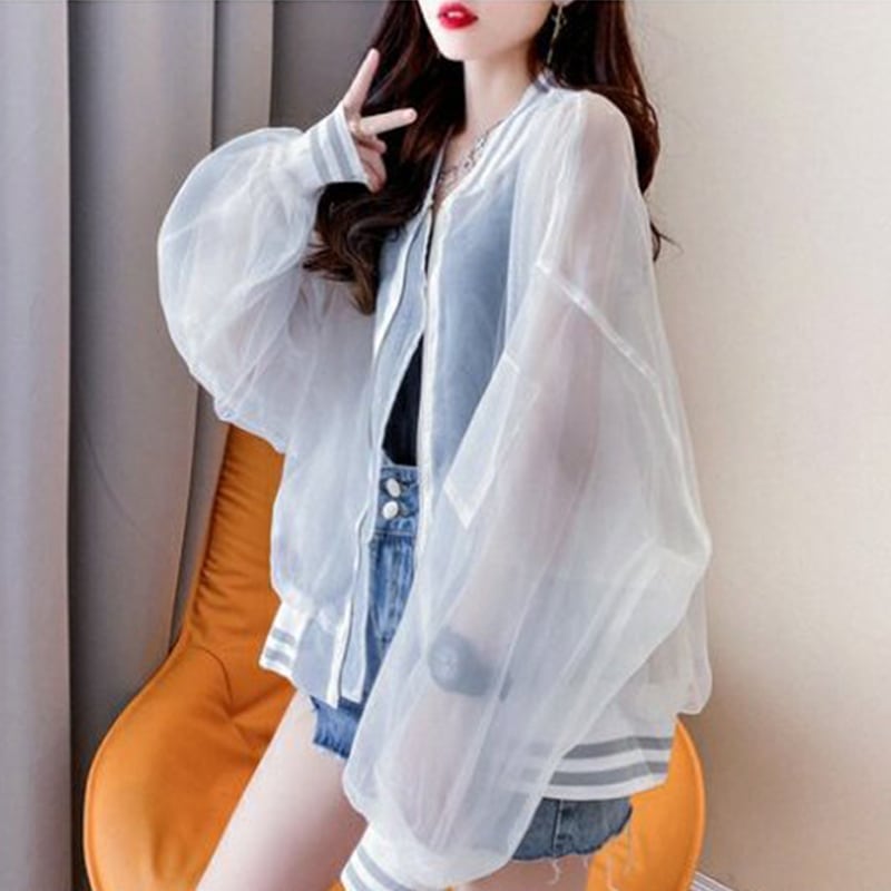 【ランキングNO.4】カジュアル UV対策 UVカット 透け感 日焼け対策 3色選択可 シャツE-3148