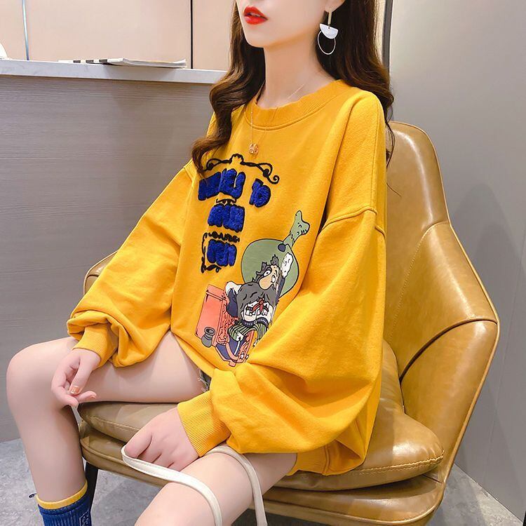 定番シンプル プリント カジュアル 4色選択 スウェットE-10931