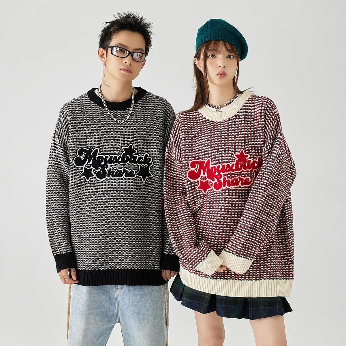 スウィート ファッション感満々 切り替え 3色選択 男女兼用 スウェットE-12539