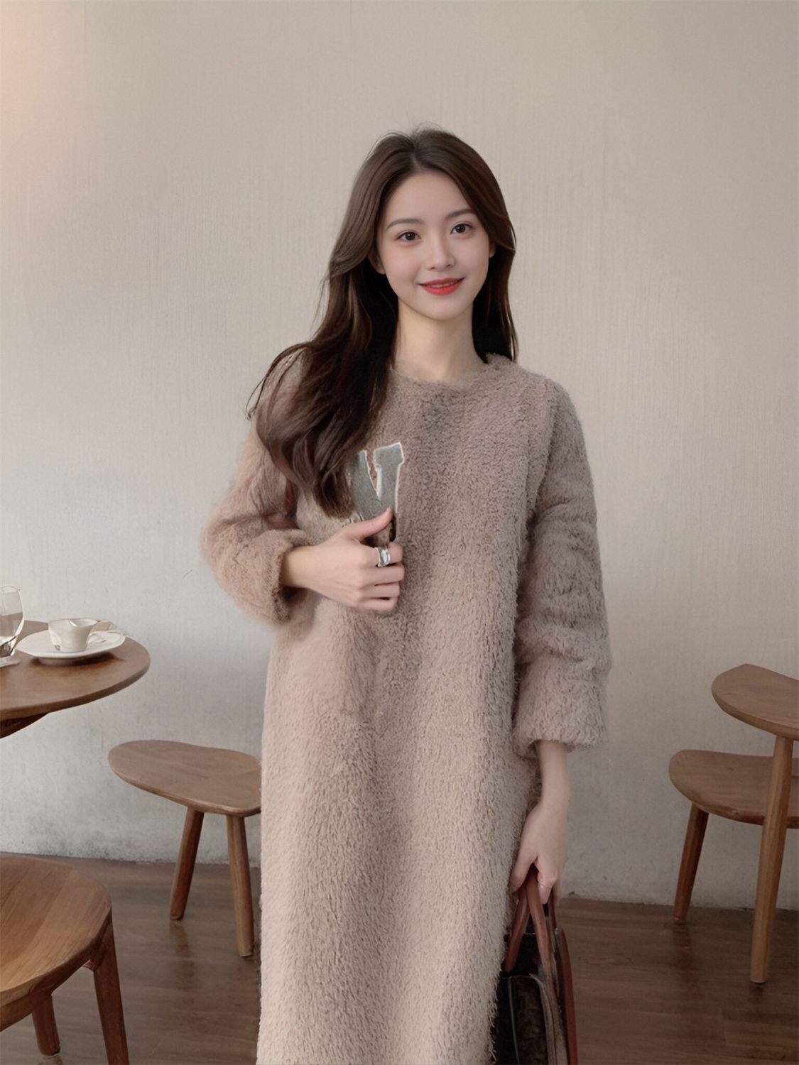 好感度UP 気質アップ 柔らかくて優しい印象 4色選択 ニットスカートE-10026