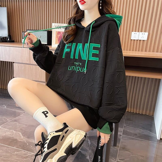 美人度アップ プリント ファッション スウェット パーカーE-3725