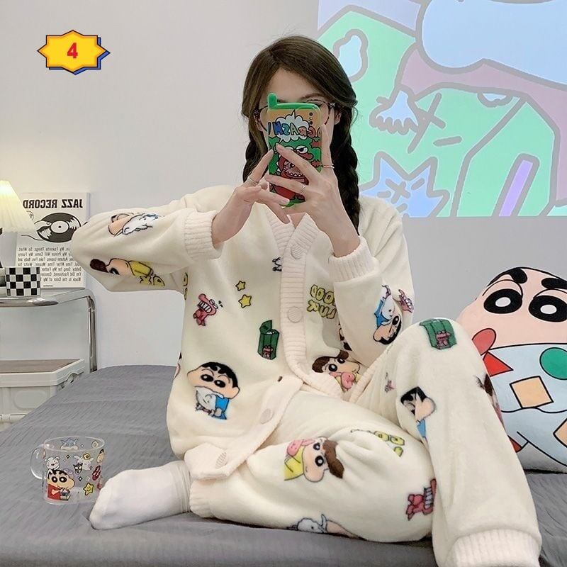 見逃し厳禁 パジャマ レディース秋冬ルームウェア トップス+パンツセットE-5730