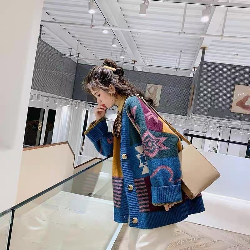 好感度UP   ゆったりとした怠惰なセーターコートE-5174