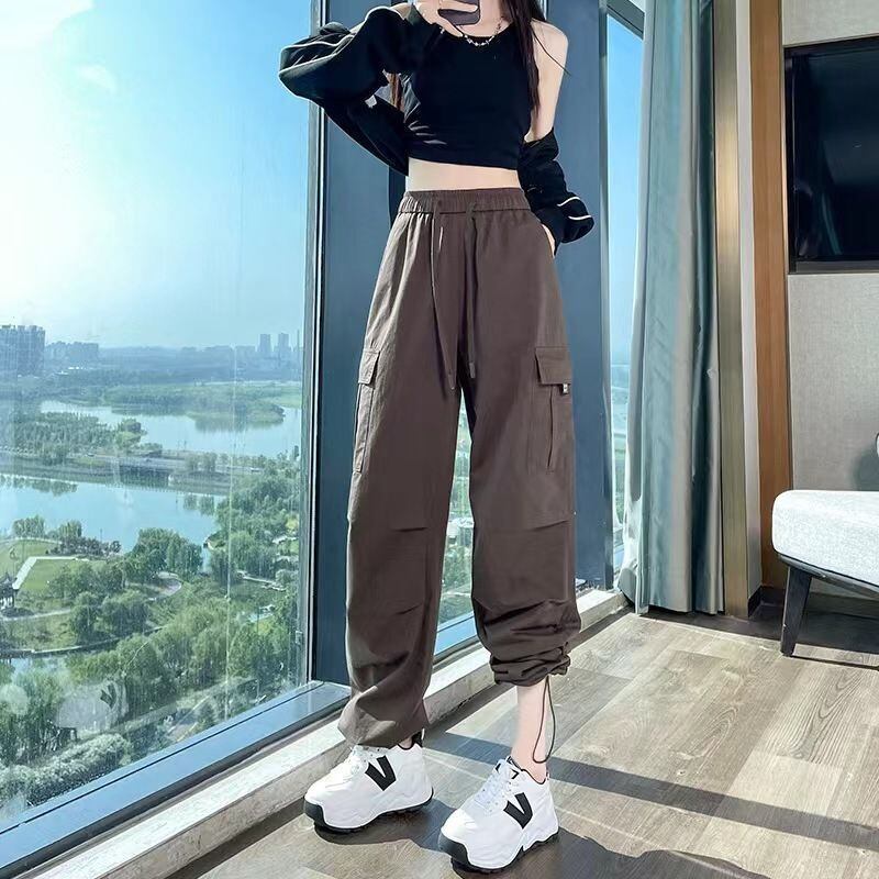 存在感抜群 定番シンプル トレンドアイテム 4色選択 ルーズストレートカジュアルパンツ E-9817