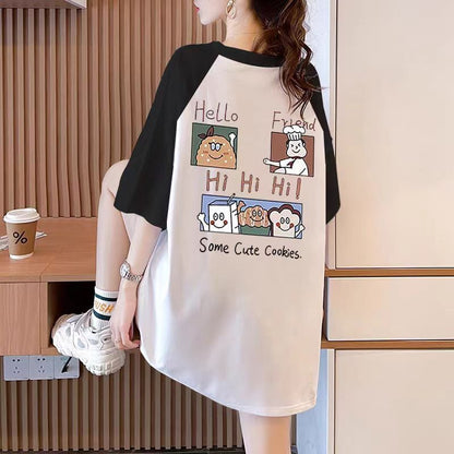 話題沸騰中 4色選択可 プリント  Tシャツ カットソー＜ins-8276＞