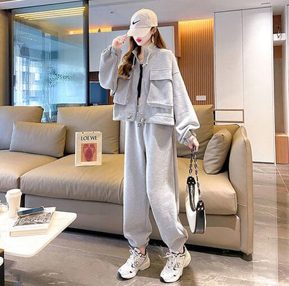 今季マストバイ 着心地良い 定番シンプル 3色選択 トップス+パンツセット E-9497